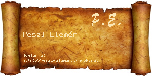 Peszl Elemér névjegykártya