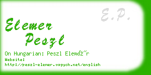 elemer peszl business card
